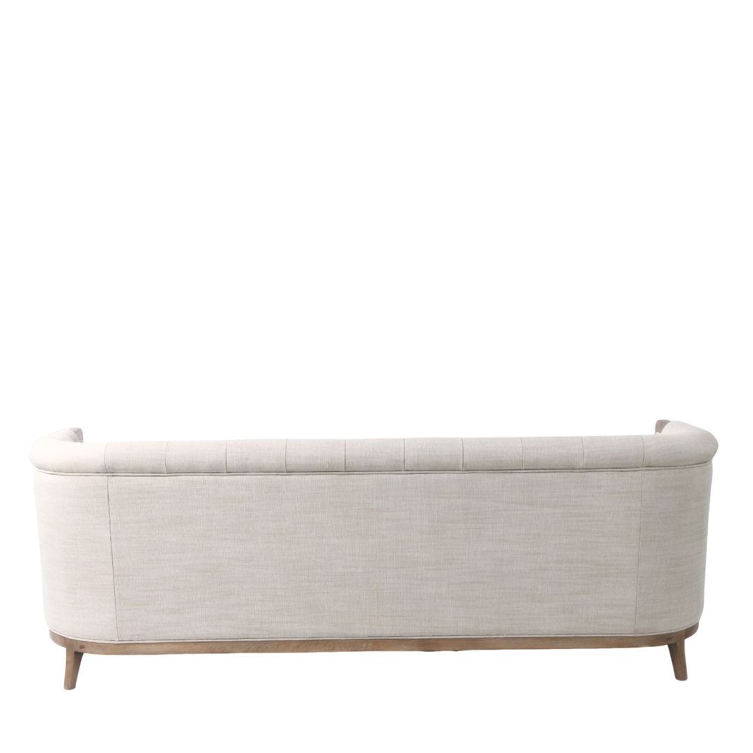 Regal 3 Seater Sofa Fabric With Washed Oak Frame - Cream image 2